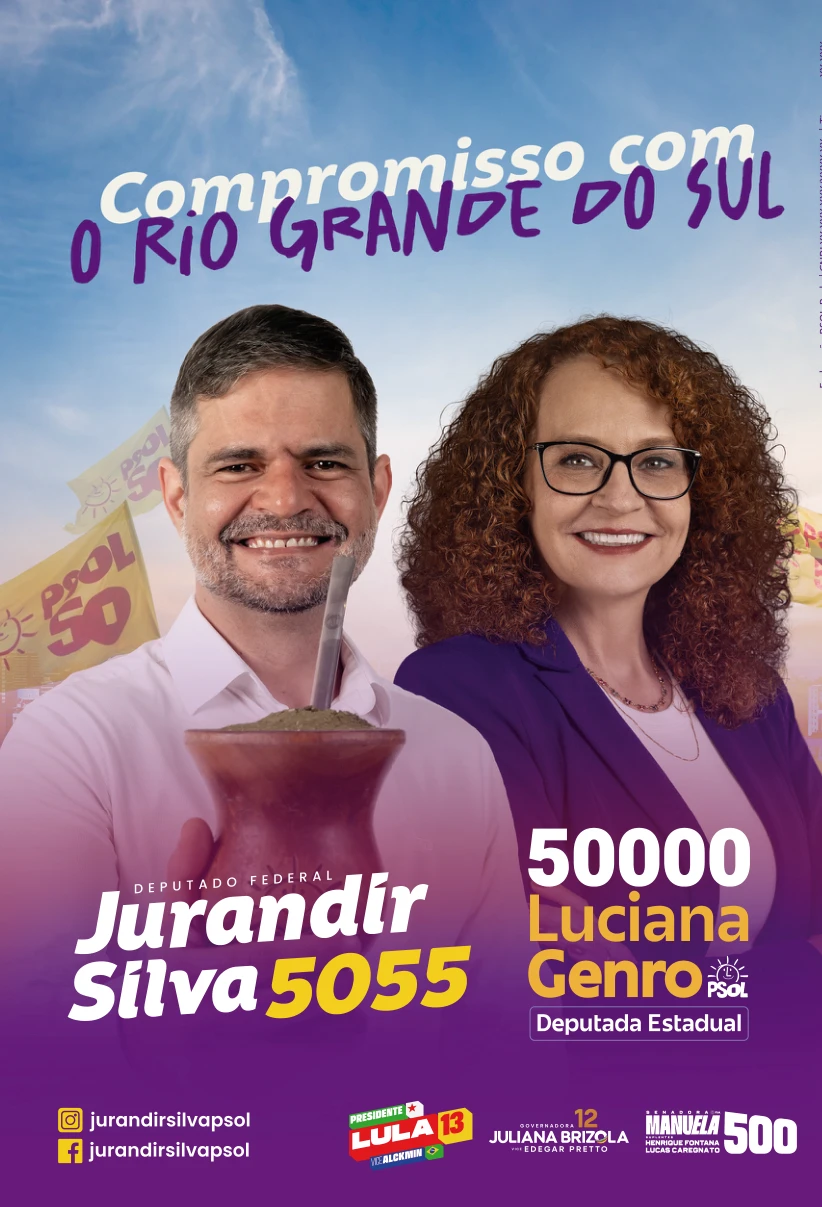 Frente da dobradinha de Jurandir Silva e Luciana Genro